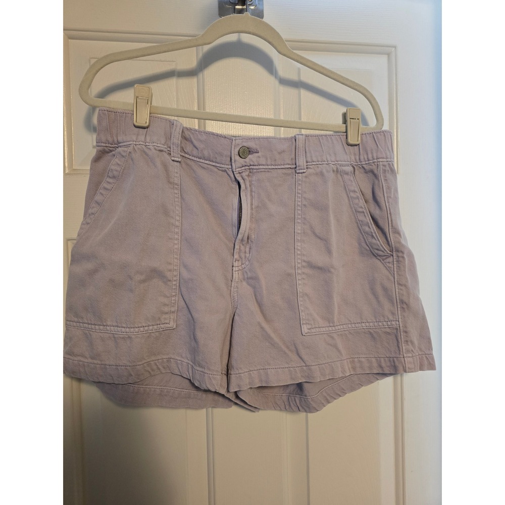 Gap Denim Womens Lavender Purple Utility Patch Pocket Shorts Size L High Rise